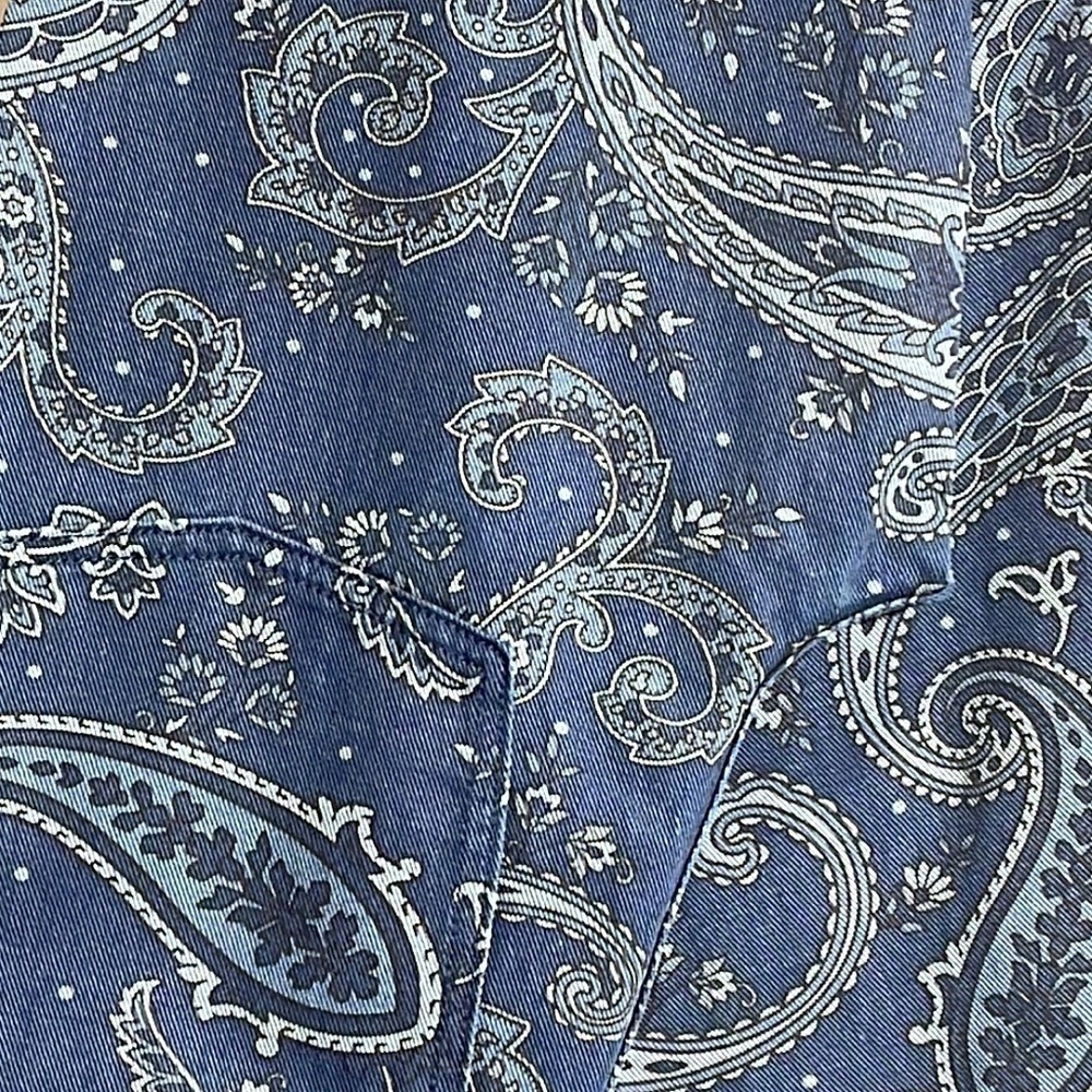 WeWoreWhat Revolve The Icon Jean in Paisley - Night 100% Cotton Sky Sz. 24 - Picture 14 of 14